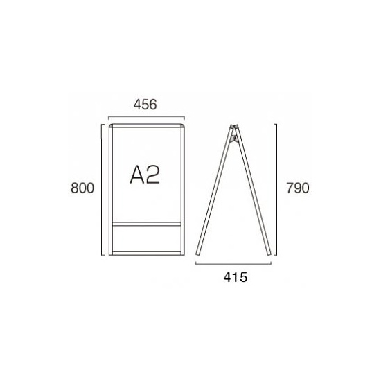 ■A2サイズ・両面の寸法図