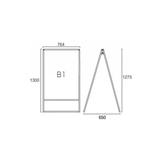 ■B1サイズ・両面の寸法図