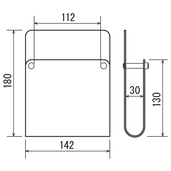 ■寸法図：アクリルポケット部