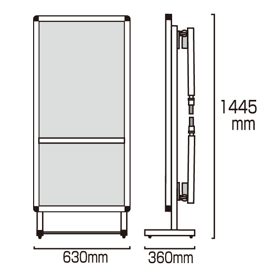 サポートメッセージ 屋内直立T型看板 ストレッチャータイプ ショートタイプ ホワイトボードタイプ (SPM-STANKA-WB)