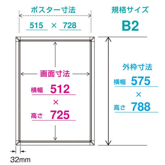 ■寸法図：B2サイズ