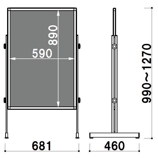 ■寸法図：幅680タイプ
