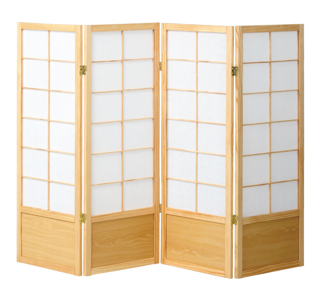 ※フレーム：天然木（パイン）/ 幕部：不織布、MDF　紙貼り/丁番：スチール（ゴールドメッキ）※丁番は両方向に360°回転可能です。