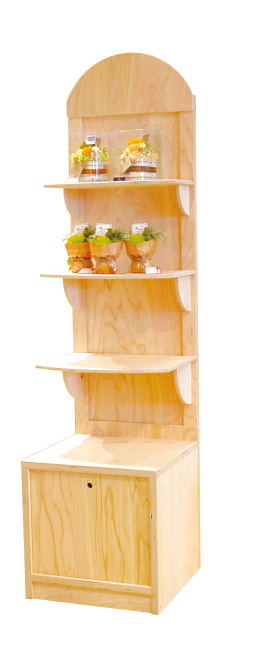 ※棚（固定式）３段付き上段：約45×25cm中段：約45×30cm/下段：約45×35cm※台：内寸約45×42.5cm※中が見えない木蓋付ストッカー（ケンドン式）