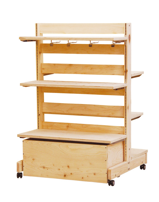 ※本体（55877）キャスター付※棚板 D340 ４枚/D400 １枚付※ストッカー/ステージ付　※ロットフックは別売