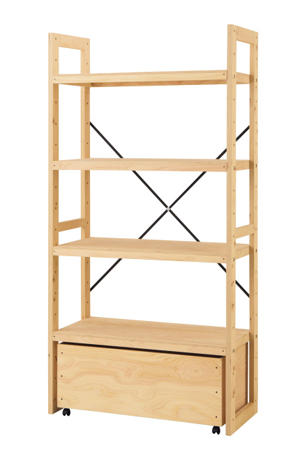 ※側パネル 2セット（アジャスター付）※棚板 4枚付　※ストッカー付き　※クロスバー付