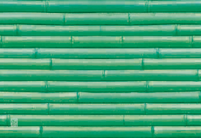 竹の柄を印刷し、ラミネート加工を施しました。 両面に直接お料理を盛り付けることができます