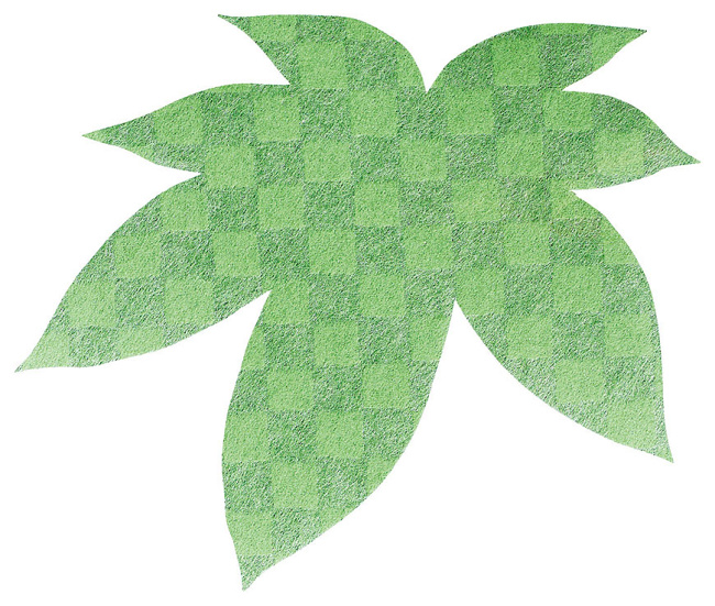 市松柄の和紙を両面ラミネート加工しこの葉型に型抜きしました。 両面に直接お料理を盛り付けることができます。