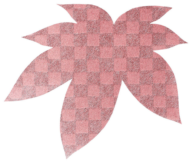 市松柄の和紙を両面ラミネート加工しこの葉型に型抜きしました。 両面に直接お料理を盛り付けることができます。