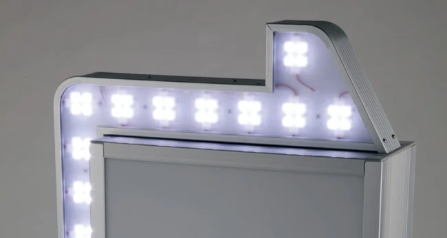 LED矢印点滅付き電飾スタンド看板 H1200mm シルバー (ADO-940NT-LED