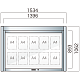 跳ね上げ式 壁付型 アルミ掲示板 AGS-1210W/1510W/1810W AGS-1510W(幅1534mm) 照明なし シルバーつや消し (AGS-1510W(S)) AGS-1510W(幅1534mm) 照明なし シルバーつや消し