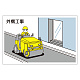 作業予定マグネット板 イラスト入り 外構工事 (301-002)