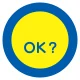 服装チェックミラー用ステッカー Φ105mm (2枚1シート) OK?のみ (308-33) OK?のみ