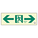 非常口 通路誘導標識 (蓄光) 100×300 ← → (319-66B)