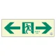 非常口 通路誘導標識 (蓄光) 100×300 ← → (319-66B) ← →