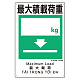 建災防統一標識(日･英･中･ベトナム 4ヶ国語)   最大積載荷量 (363-09A)