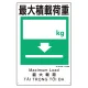 建災防統一標識(日･英･中･ベトナム 4ヶ国語)   最大積載荷量 (363-09A) 最大積載荷量