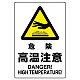 JIS規格安全標識 危険高温注意 ボード (802-481A) ボード