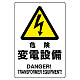 電気関係標識 450×300 危険 変電設備 鉄板 (804-96B)