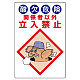 酸欠危険標識 エコユニボード 450×300 酸欠危険 立入禁止 (814-55B)