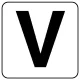 アルファベットステッカー 5枚入 V 50×50 (845-80V) V 50×50