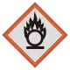 GHSシンボルステッカー (5枚1組) 円上の炎 一辺70mm (846-92) 円上の炎 一辺70mm