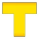床貼ラインプロ 2枚1組 T型 黄 (864-407) T型 黄