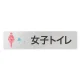 デザイナールームプレート 会社向け クリスタル 女子トイレ1 アルミ板 W250×H60 (AL-2560-OB-IN1-0205) 女子トイレ1 アルミ板 W250×H60