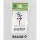 表示プレートH ドアサイン 角型 アクリル透明 表示:シャワー SHOWER (BS640-9) シャワー SHOWER