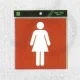 表示プレートH ピクトサイン ステッカー 表示:トイレマーク 女子 (ES1620-2) トイレマーク 女子