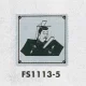 表示プレートH トイレ表示 ステンレス 110mm角 イラスト着物 表示:男性用 (FS1113-5) 男性用