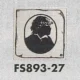 表示プレートH トイレ表示 ステンレス イラストシルエット 80mm角 表示:男性用 (FS893-27) 男性用