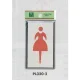 表示プレートH トイレ表示 アルミ特殊仕上げ+アクリル黒 表示:女性 (PL320-2) 女性