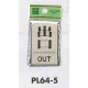 表示プレートH ドアサイン 角型 アルミ特殊仕上げ 表示:出口 OUT (PL64-5) 出口 OUT