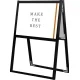 フラットオープンスタンド看板 A2ヨコ ブラック 両面 (BFOSK-A2YR) A2ヨコ ブラック 両面