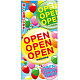 フルカラー店頭幕 OPEN (風船柄) (受注生産品) 素材:ポンジ (63301) ポンジ