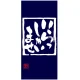 フルカラー店頭幕(懸垂幕) いらっしゃいませ(紺地) 素材:ポンジ (69486) ポンジ