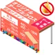 オリジナルテーブルクロス(カバー) 一般会議用テーブル用( カバー止め 4個(1P)付) 前掛け型(奥行45/60cm兼用) 防炎加工有り(シール付) 前掛け型(奥行45/60cm兼用) 防炎加工有り(シール付)