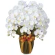 光触媒 人工観葉植物 造花 エレガント胡蝶蘭5本立W (高さ64cm) (452A80) ホワイト