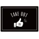 TAKE OUT OK ハンドサイン オリジナルプレート看板 ブラック W450×H300 エコユニボード (SP-SMD354-45x30U) ブラック W450×H300 エコユニボード