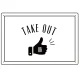 TAKE OUT OK ハンドサイン オリジナルプレート看板 ホワイト W450×H300 エコユニボード (SP-SMD355-45x30U) ホワイト W450×H300 エコユニボード