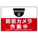防犯カメラ作動中 (丸形イラスト)  赤地/白文字 オリジナル プレート看板 W450×H300 エコユニボード W450×H300 エコユニボード