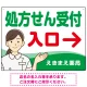 処方せん受付 矢印付 入口案内 白衣女性 イラスト オリジナル プレート看板 グリーン(右矢印) W600×H450 エコユニボード (SP-SMD566A-60x45U) グリーン(右矢印) W600×H450 エコユニボード