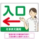 薬局向け入口案内サイン 白衣女性イラスト付きデザイン オリジナル プレート看板 グリーン(左矢印) W600×H450 エコユニボード (SP-SMD579AL-60x45U) グリーン(左矢印) W600×H450 エコユニボード