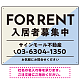 大胆な斜めデザインが特徴的なFOR RENT 入居者募集中 不動産向けデザインプレート看板 ブルー W600×H450 エコユニボード (SP-SMD729D-60x45U)