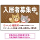 可愛らしい犬猫イラストで入居者募集中をアピールできる不動産向けプレート看板 ブラウン W450×H300 エコユニボード(SP-SMD738A-45x30U) ブラウン W450×H300 エコユニボード