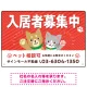 可愛らしい犬猫イラストで入居者募集中をアピールできる不動産向けプレート看板 レッド W450×H300 エコユニボード(SP-SMD738B-45x30U) レッド W450×H300 エコユニボード
