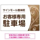 柔らか曲線と背景色の調和が美しい 駐車場向けデザインプレート看板 ブラウン W900×H600 エコユニボード(SP-SMD764B-90x60U) ブラウン W900×H600 エコユニボード