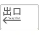 モノトーン調 出口 案内板 オリジナルプレート看板 出口/左矢印/ホワイト W450×H300 エコユニボード(SP-SMD793BL-45x30U) 出口/左矢印/ホワイト W450×H300 エコユニボード