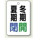 バルブ開閉表示板 65×45 5枚1組 夏期閉(青)・冬期開(緑) (454-35) 夏期閉(青)・冬期開(緑)